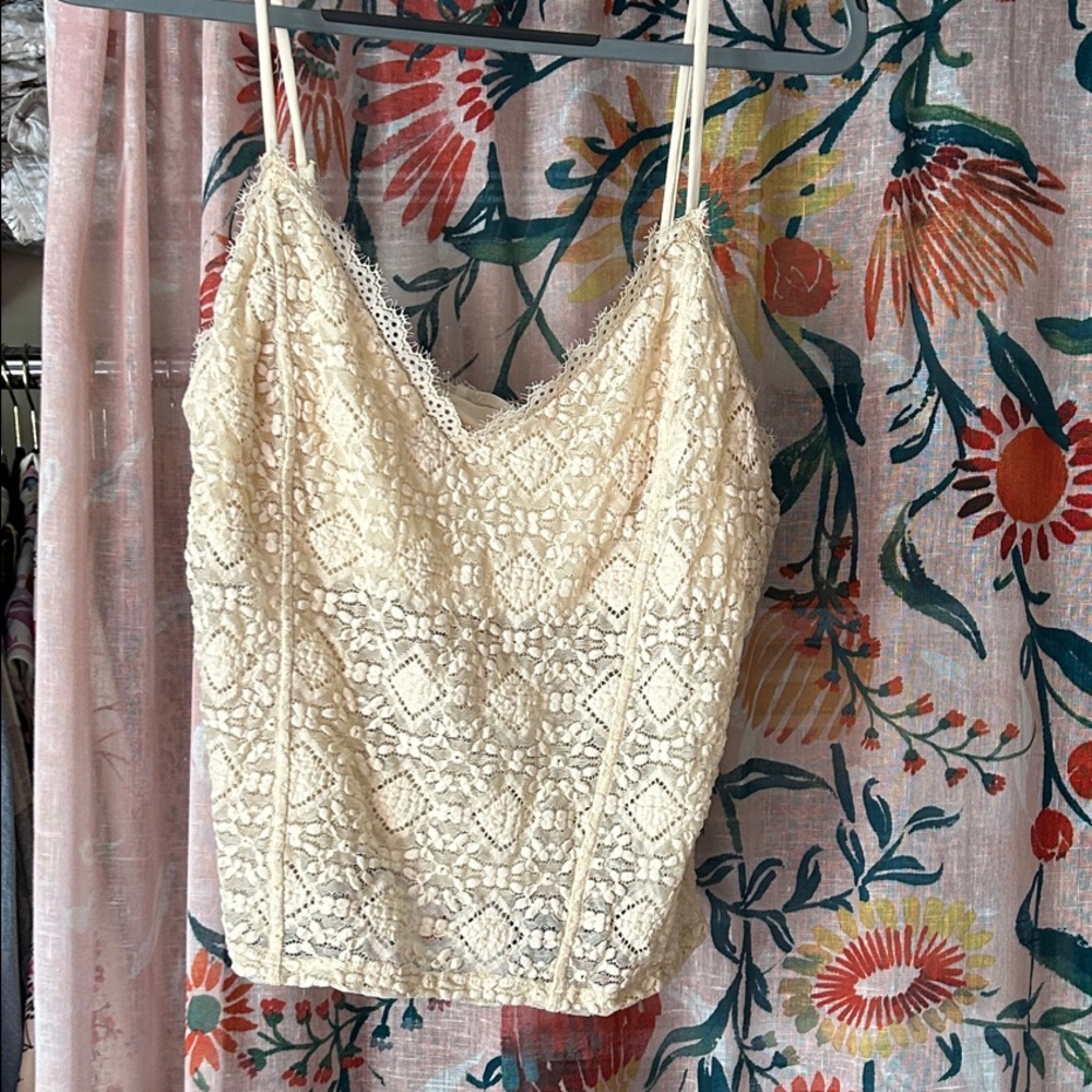 Free People Cream Lace Camisole
